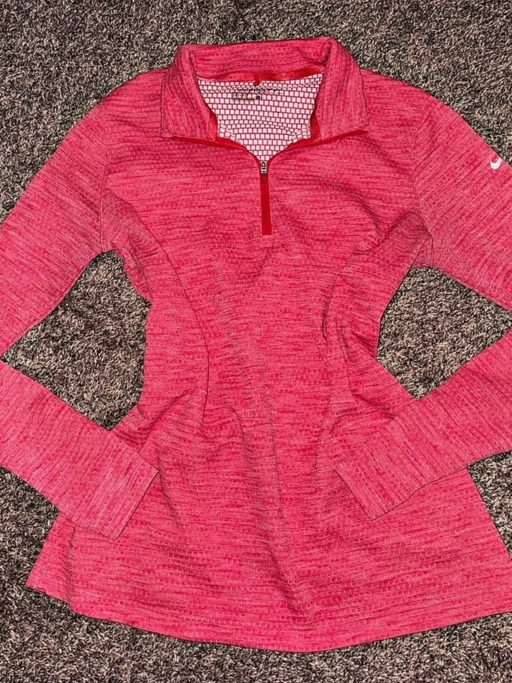 Nike Dri-FIT Quarter-Zip Athletic Top in Pink Size L